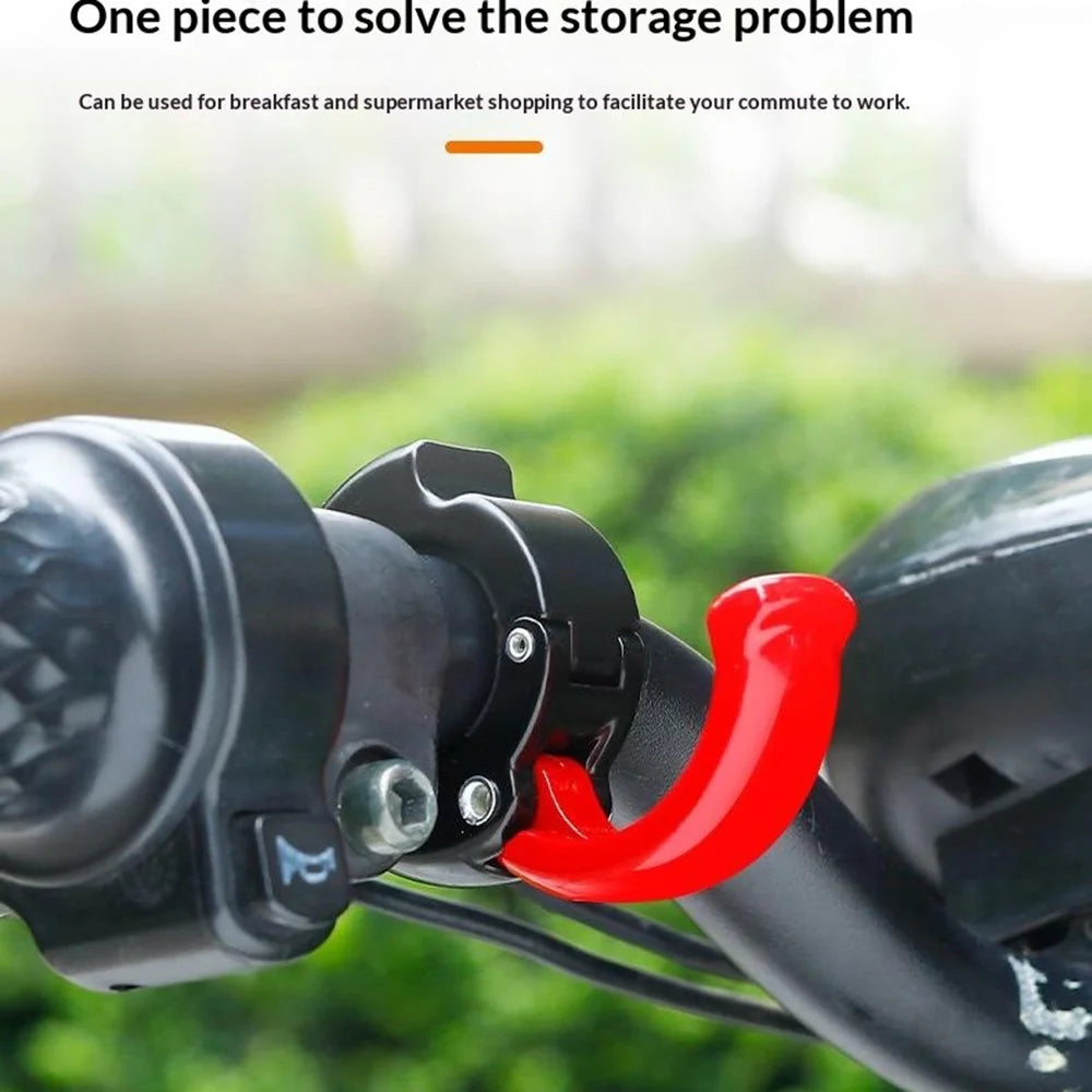 Electric Bike Hook Universal Front Mount No Drilling Installation Foldable Heavy Duty Hanging Hook - Red - 3