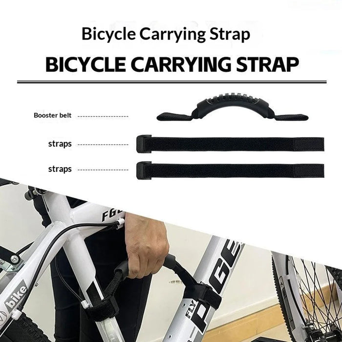 Bicycle Carrying Strap Portable Bike Lift Handle Lightweight Shoulder Strap For Mountain Road Folding Bikes - Black - 4