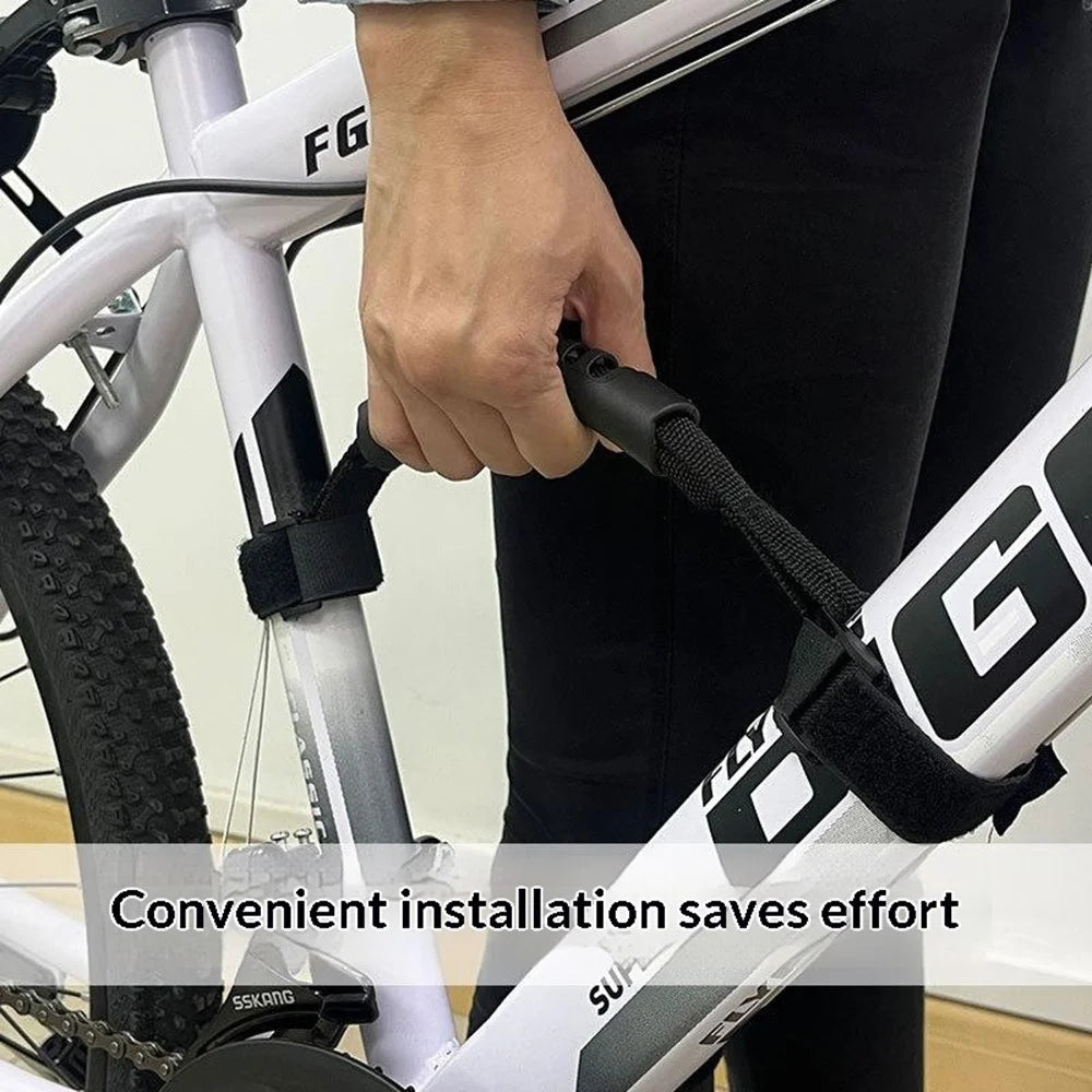 Bicycle Carrying Strap Portable Bike Lift Handle Lightweight Shoulder Strap For Mountain Road Folding Bikes - Black - 5