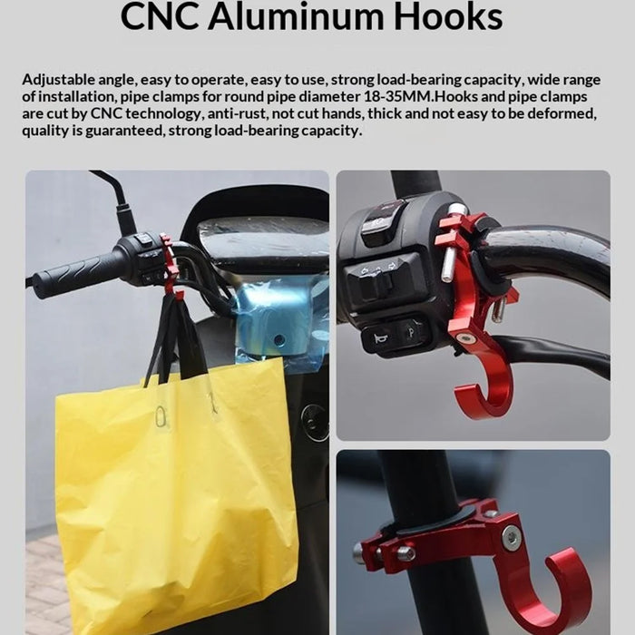 Electric Bike Hook Front Mount No Drill Universal Hanging Hook For Scooter Motorcycle Helmet Storage - Blue - 3