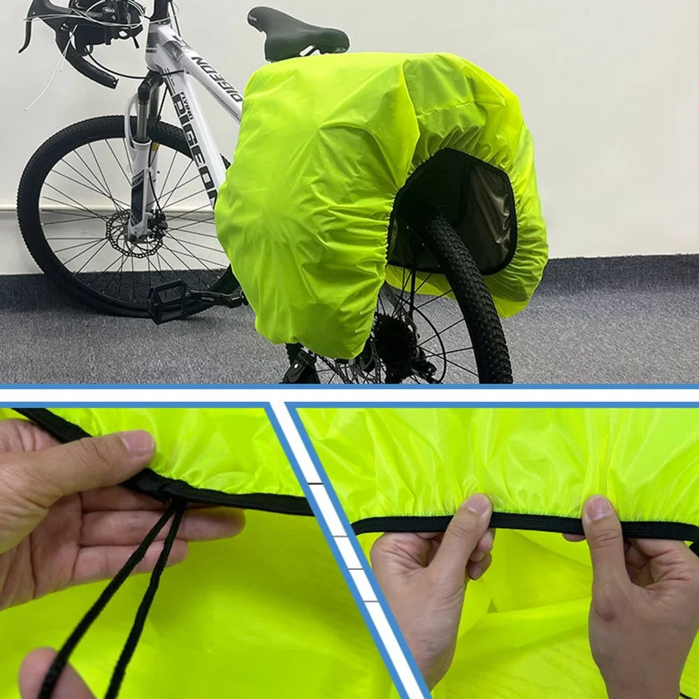 Bicycle Pannier Bag Rain Cover Waterproof Dust Proof Mountain Road Bike Luggage Protection Cover - Green - 6