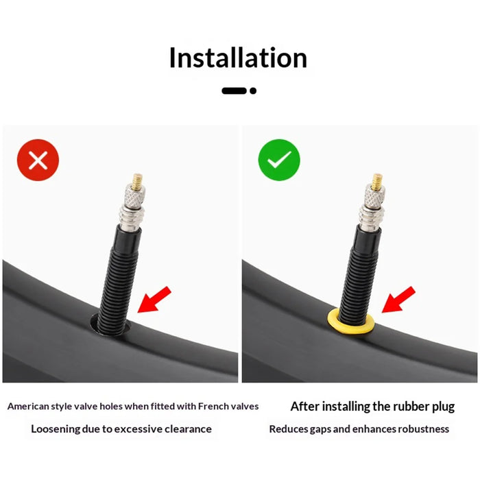MUQZI  Engineering Plastic Shrader to Presta Valve Stem Converter Rim Hole Adapter for Mountain Road Folding Bikes - Black - 5