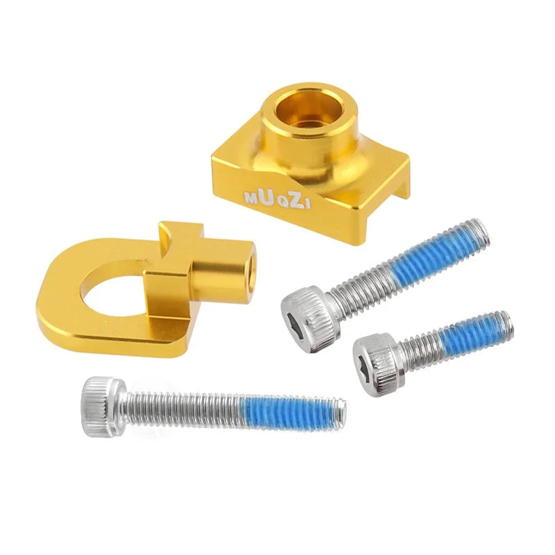 MUQZI Folding Bike Chain Tensioner CNC Aluminum Alloy Single Speed Bicycle Chain Adjuster for Cycling - Black - 3