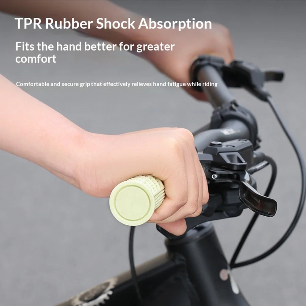 WEST BIKING YP0804096 22.2mm Bike Grips TPR Anti-slip Lock-on Handlebar Grips for Mountain Folding Bicycle - Black - 5