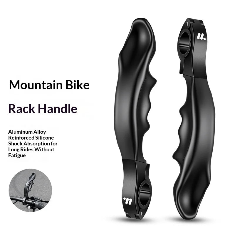 WEST BIKING YP0804099 Bicycle Rest Grips Ergonomic Auxiliary Handle for Mountain Bike Road Bike - Black - 2