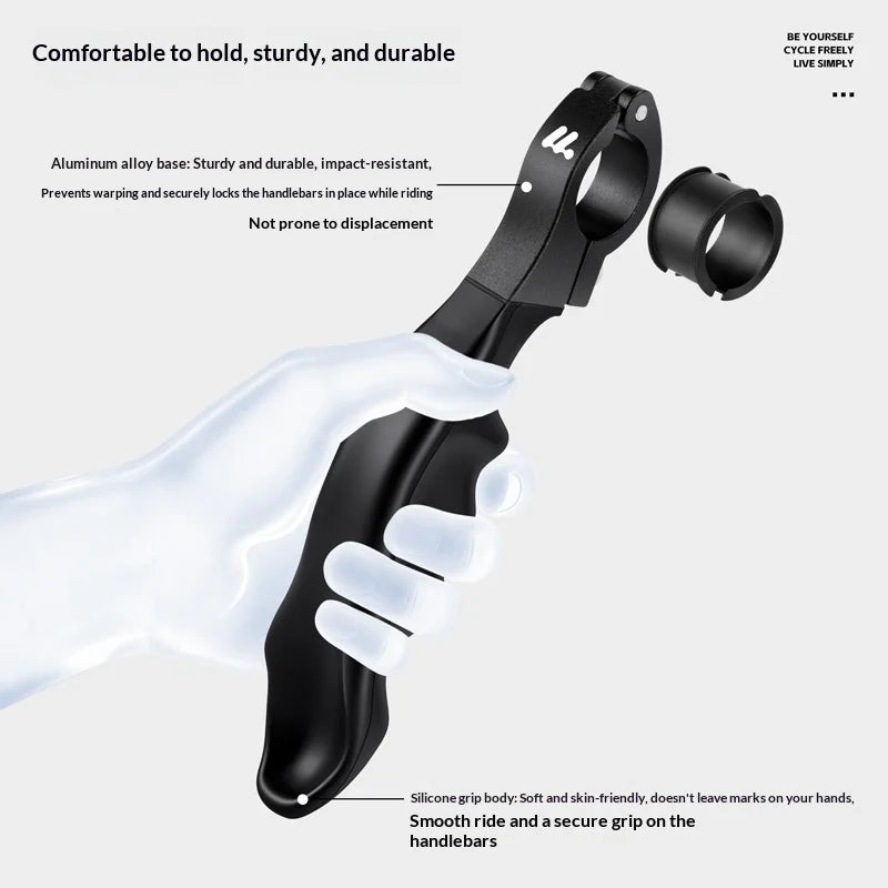 WEST BIKING YP0804099 Bicycle Rest Grips Ergonomic Auxiliary Handle for Mountain Bike Road Bike - Black - 5