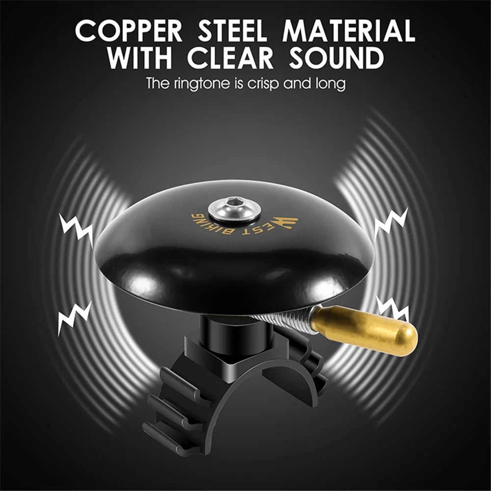 WEST BIKING YP0706046B Outdoor Cycling Vintage Bicycle Ring Bell Bike Handlebar Ring Horn with Clear Sound - 4
