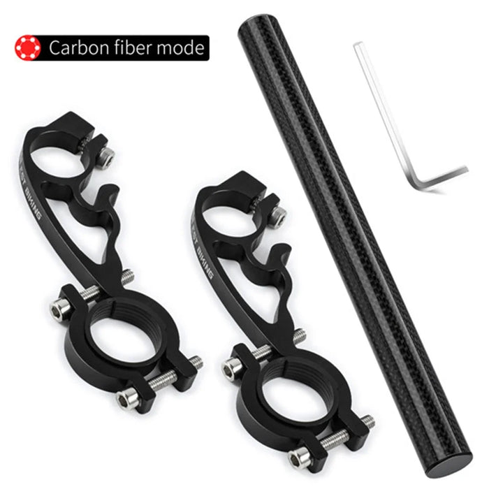 WEST BIKING Cycling Carbon Fiber Bicycle Handlebar Extender Double Clamp Bracket for Bike Light GPS Computer - 2