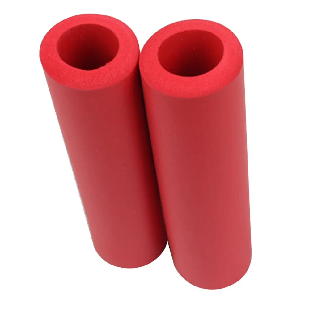 MEROCA 1 Pair MTB Bike Handle Bar Cover Shock-absorption Nonslip Silicone Bicycle Handlebar Grips - Red - 2