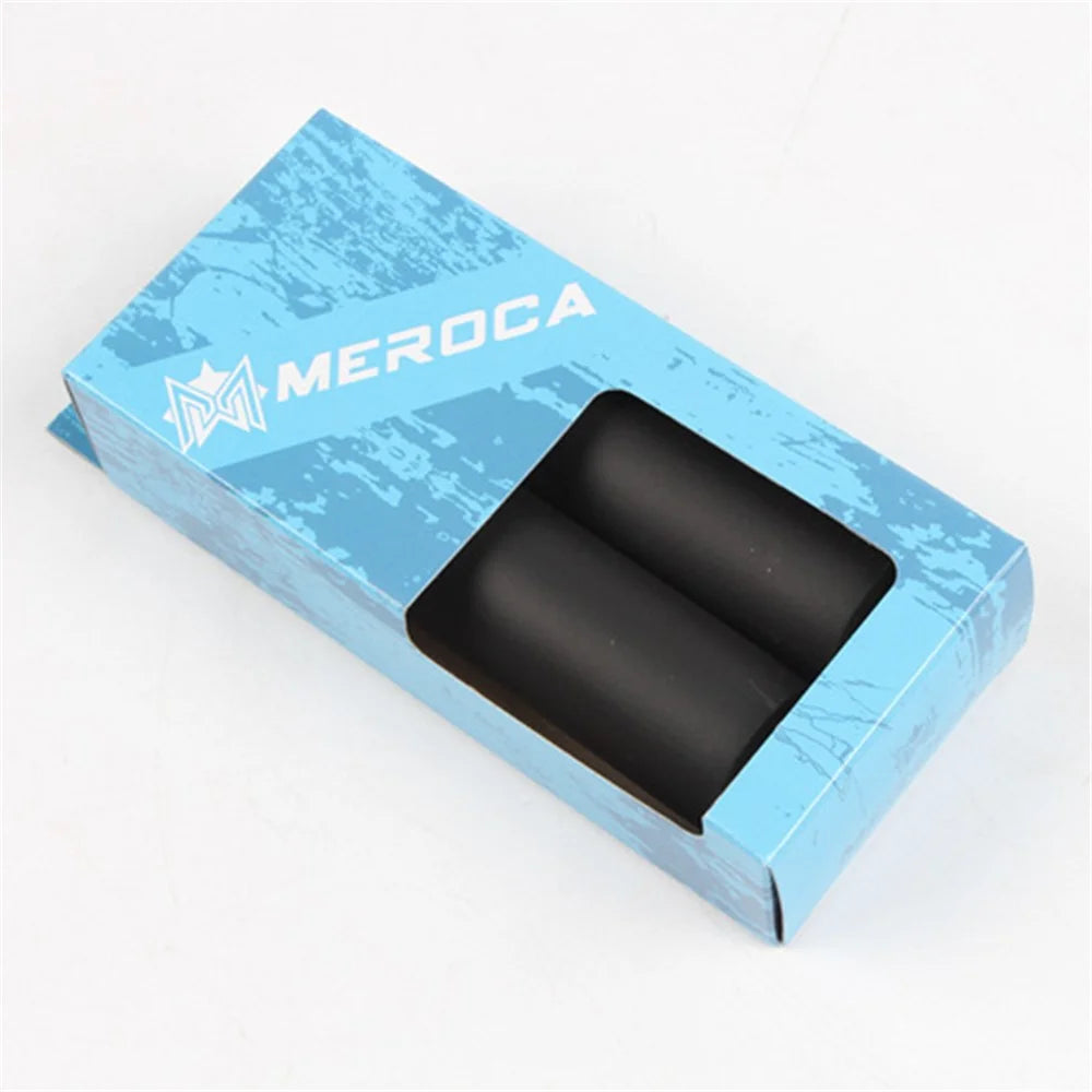 MEROCA 1 Pair MTB Bike Handle Bar Cover Shock-absorption Nonslip Silicone Bicycle Handlebar Grips - Red - 6