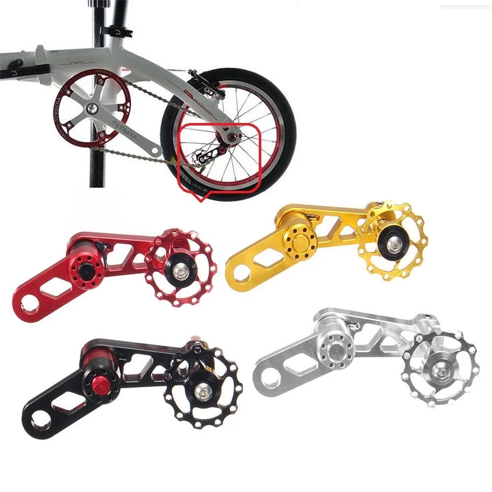 LITEPRO Single Multi-Color Speed Bike Chain Tensioner Aluminum Alloy Folding Bicycle Bicycle Chain Stabilizer - Black - 5
