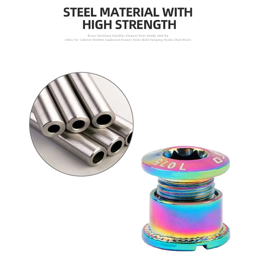 LITEPRO MTB Mountain Road Bicycle Electroplated Colorful Steel Chainwheel Bolt Bike Chainring Screw - 2