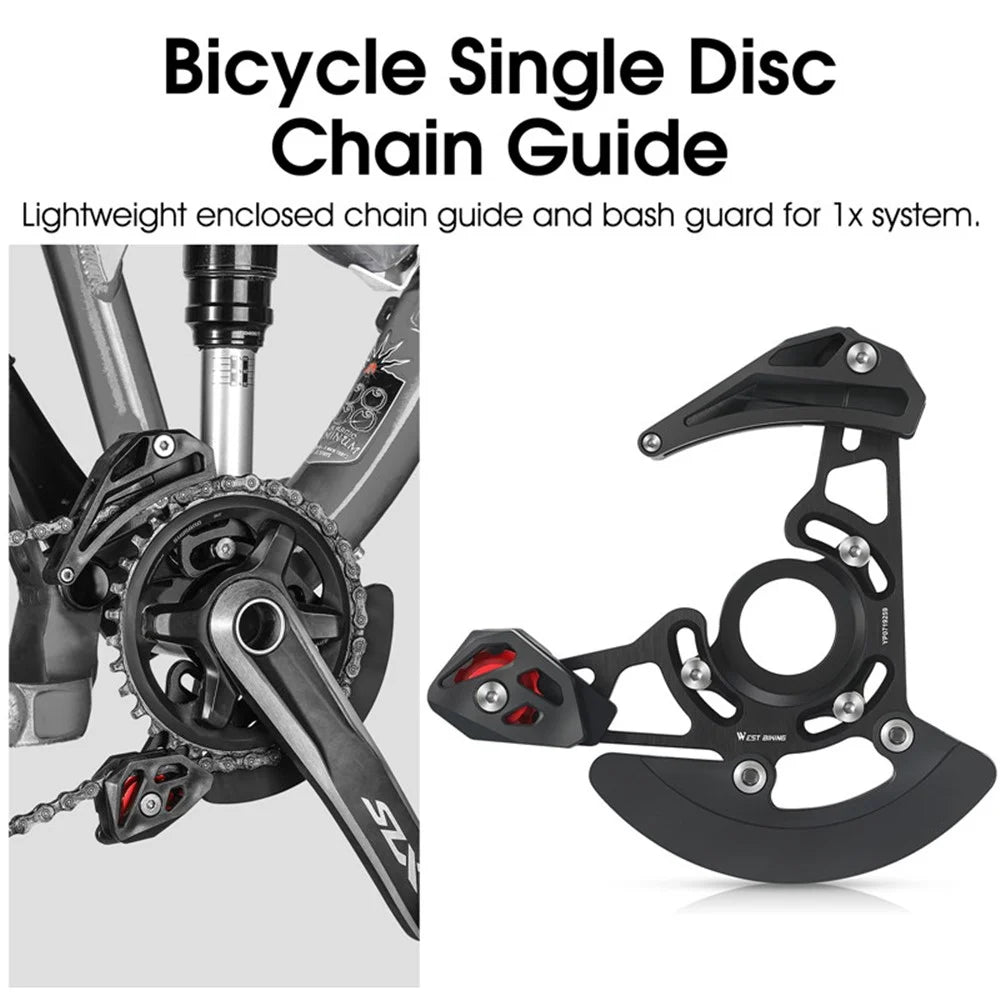 WEST BIKING YP0719259 MTB Bicycle Chain Guide BB Mount 1X Mountain Bike Pulley Chains Stabilizer DH 32-38T Bicycle Chain Protector Part - 2