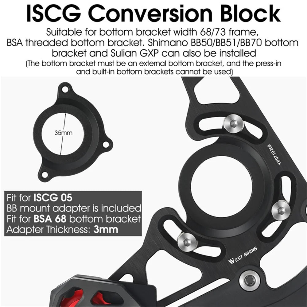 WEST BIKING YP0719259 MTB Bicycle Chain Guide BB Mount 1X Mountain Bike Pulley Chains Stabilizer DH 32-38T Bicycle Chain Protector Part - 4