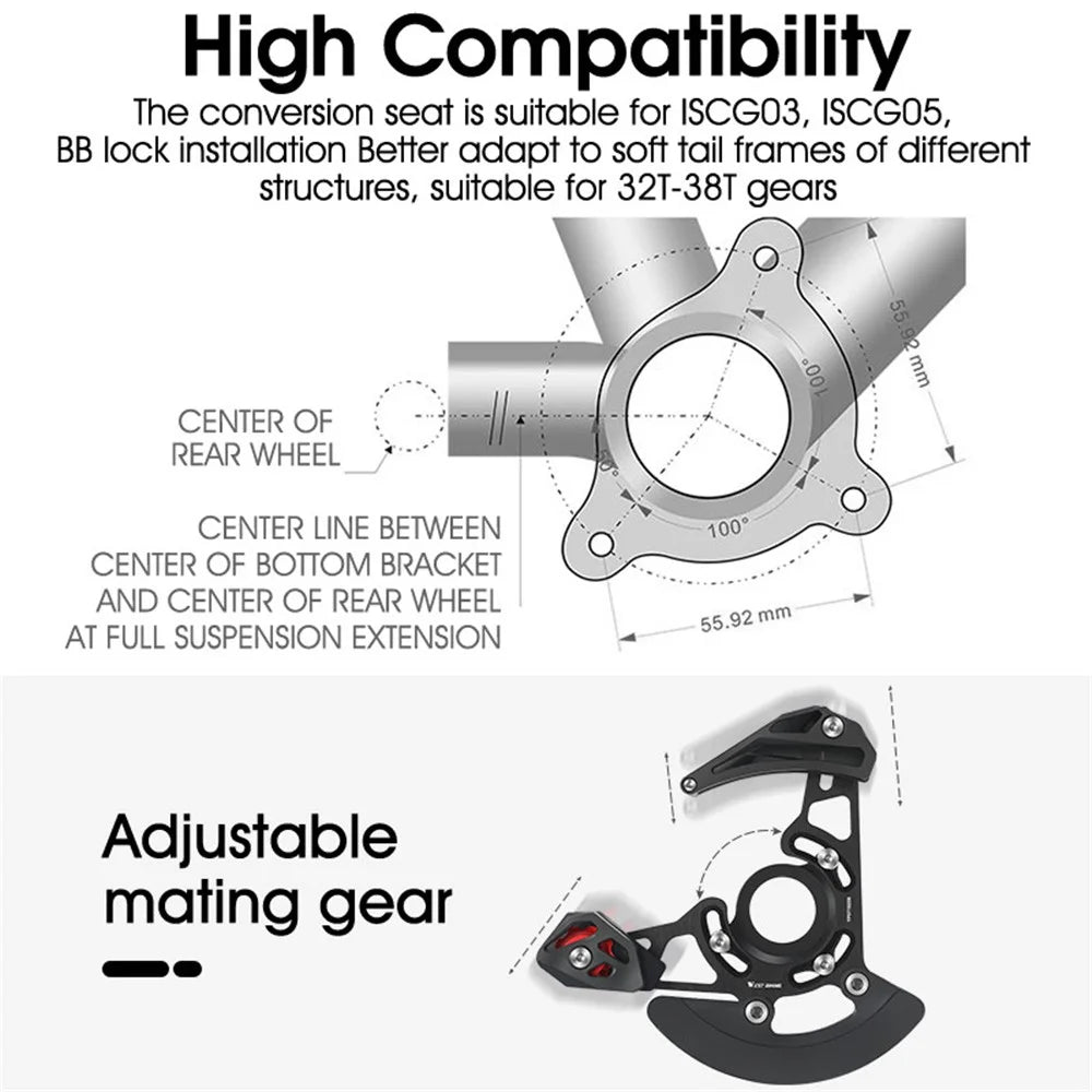 WEST BIKING YP0719259 MTB Bicycle Chain Guide BB Mount 1X Mountain Bike Pulley Chains Stabilizer DH 32-38T Bicycle Chain Protector Part - 6