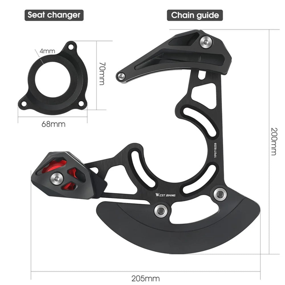 WEST BIKING YP0719259 MTB Bicycle Chain Guide BB Mount 1X Mountain Bike Pulley Chains Stabilizer DH 32-38T Bicycle Chain Protector Part - 7