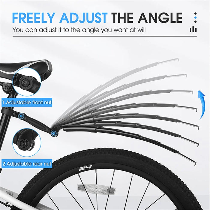 WEST BIKING YP0714023 1 Pair Telescopic Bicycle Fender Protector Bike Front Rear Mudguard Set - 7