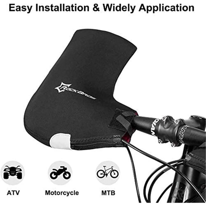 ROCKBROS D16-B 1 Pair MTB Mountain Bike Handlebar Warm Windproof Mittens Winter Bicycle Cycling Hand Protection Gloves - 5