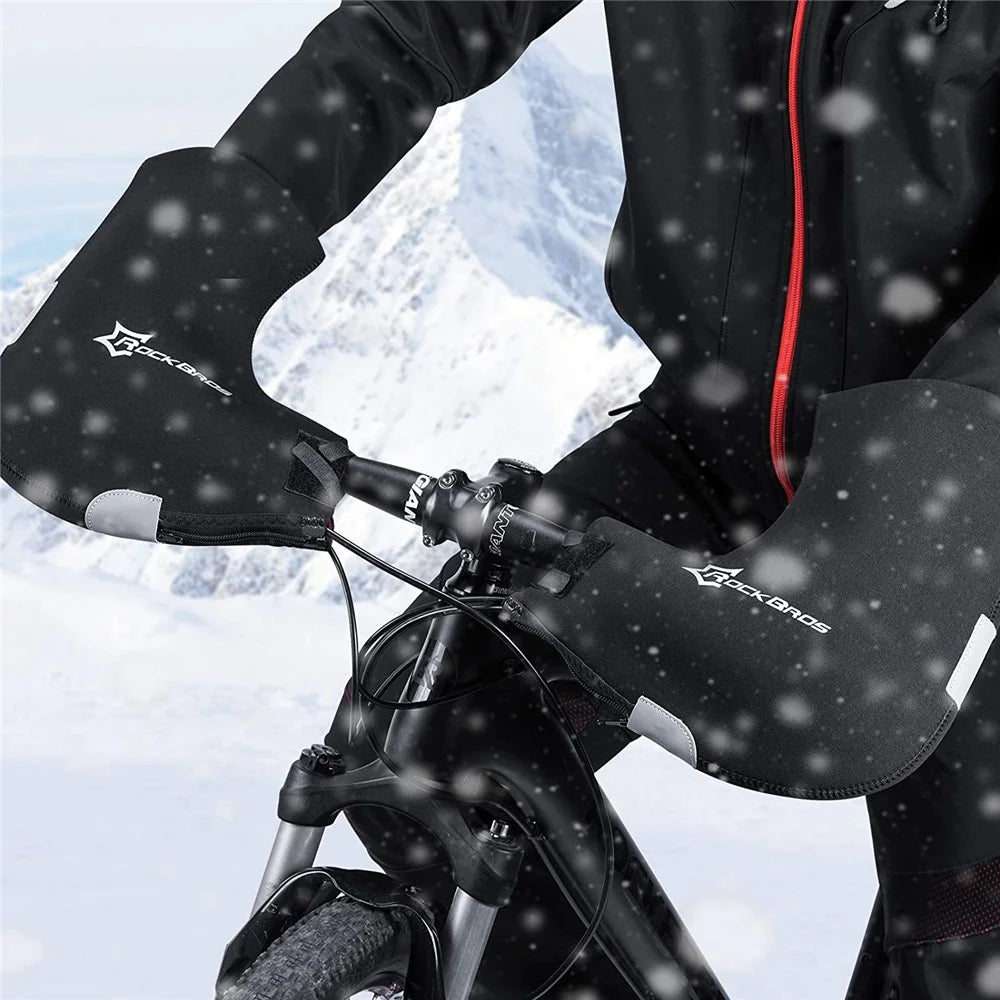 ROCKBROS D16-B 1 Pair MTB Mountain Bike Handlebar Warm Windproof Mittens Winter Bicycle Cycling Hand Protection Gloves - 7