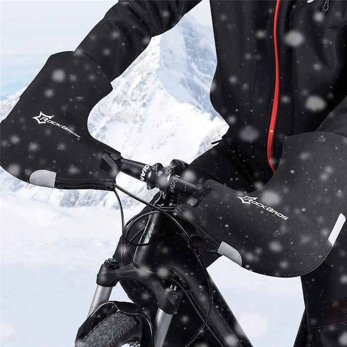 ROCKBROS D16-B 1 Pair MTB Mountain Bike Handlebar Warm Windproof Mittens Winter Bicycle Cycling Hand Protection Gloves - 7