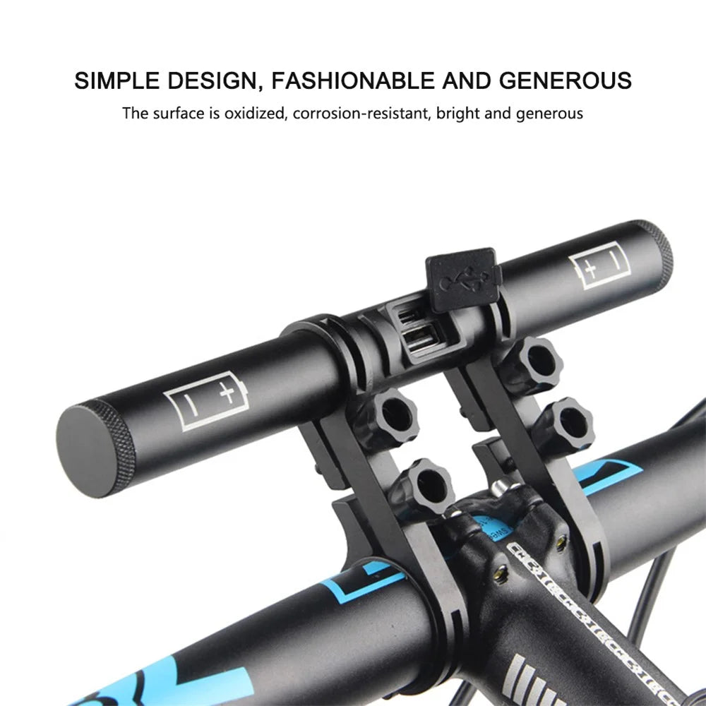 Bike Handlebar Extender USB Charging Power Bank Bicycle Lamp Flashlight Bracket Clamp Extended Holder Rack Cycling Accessories - 4