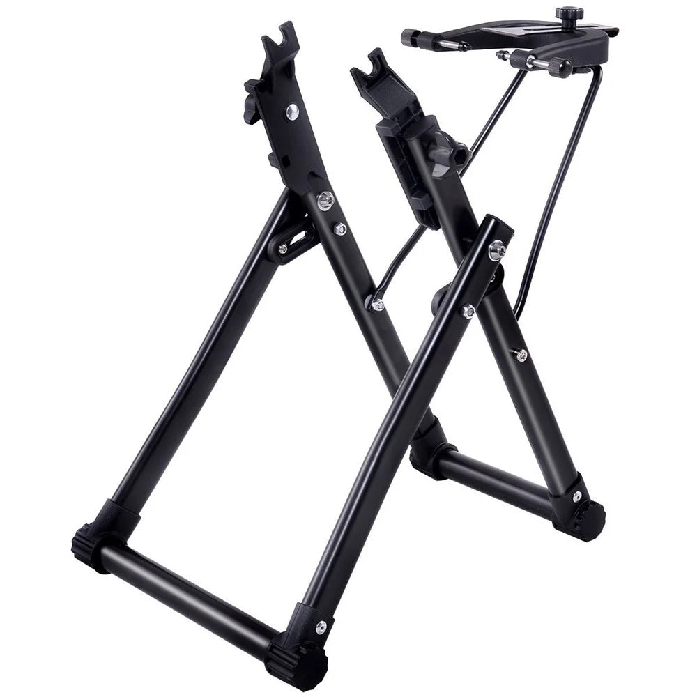 Bicycle Wheel Trimming Frame Foldable Mountain Bike Wheel Correction Table Repairing Tool - Black - 2