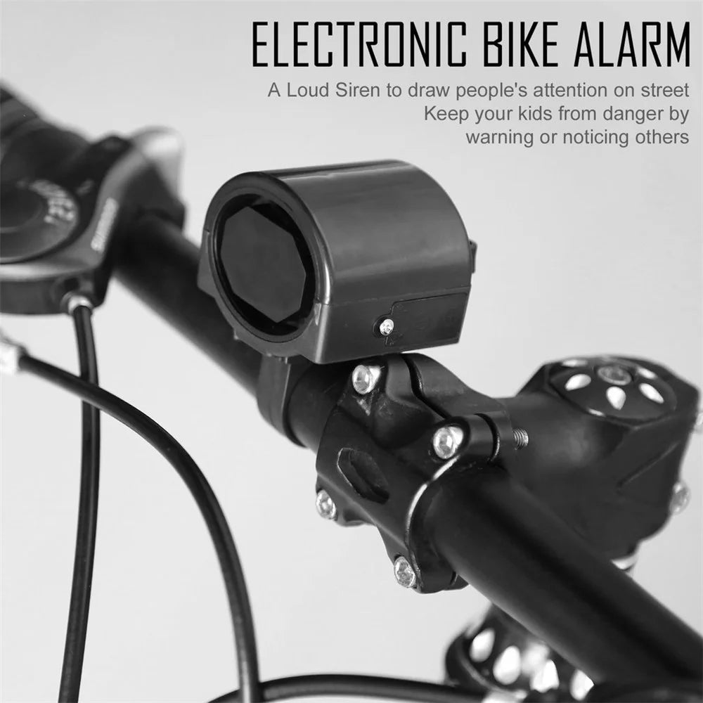 360 Degree Rotating Mini Electronic Bicycle Horn Bike Cycling Handlebar Mount Ultra Loud Warning Bell - Black - 3