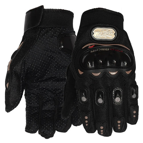 RIDING TRIBE MCS-01C 1 Pair Waterproof Warm Motorcycle Riding Gloves Outdoor Motocross Full Finger Protection Gloves - Black/M - 1