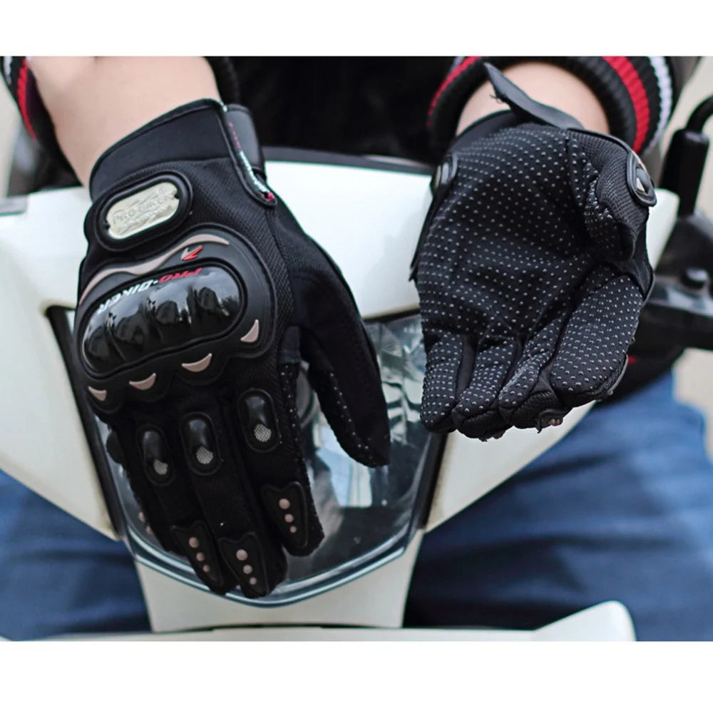 RIDING TRIBE MCS-01C 1 Pair Waterproof Warm Motorcycle Riding Gloves Outdoor Motocross Full Finger Protection Gloves - Black/M - 2