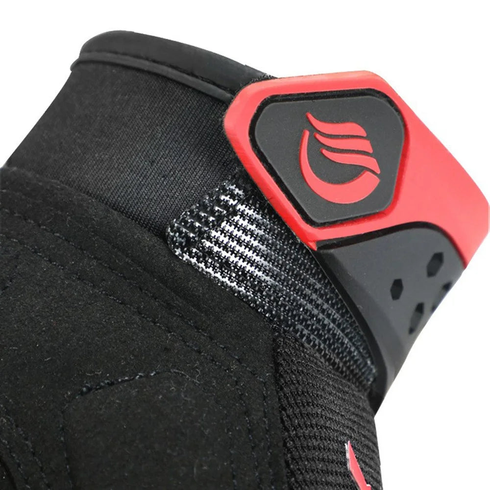 RIDING TRIBE MCS-57B Anti-Wear Summer Anti-Slip Motorcycle Riding Half Finger Gloves Fingerless Gloves for Cycling Motorbike Sports - Black/M - 4