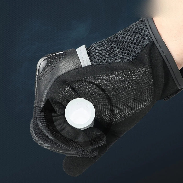 RIDING TRIBE MCS-56 Carbon Fiber Texture Glass Fiber Motorcycle Riding Full Finger Gloves Knuckle Protection Touch Screen for Cycling Motorbike Sports - Black/L - 3