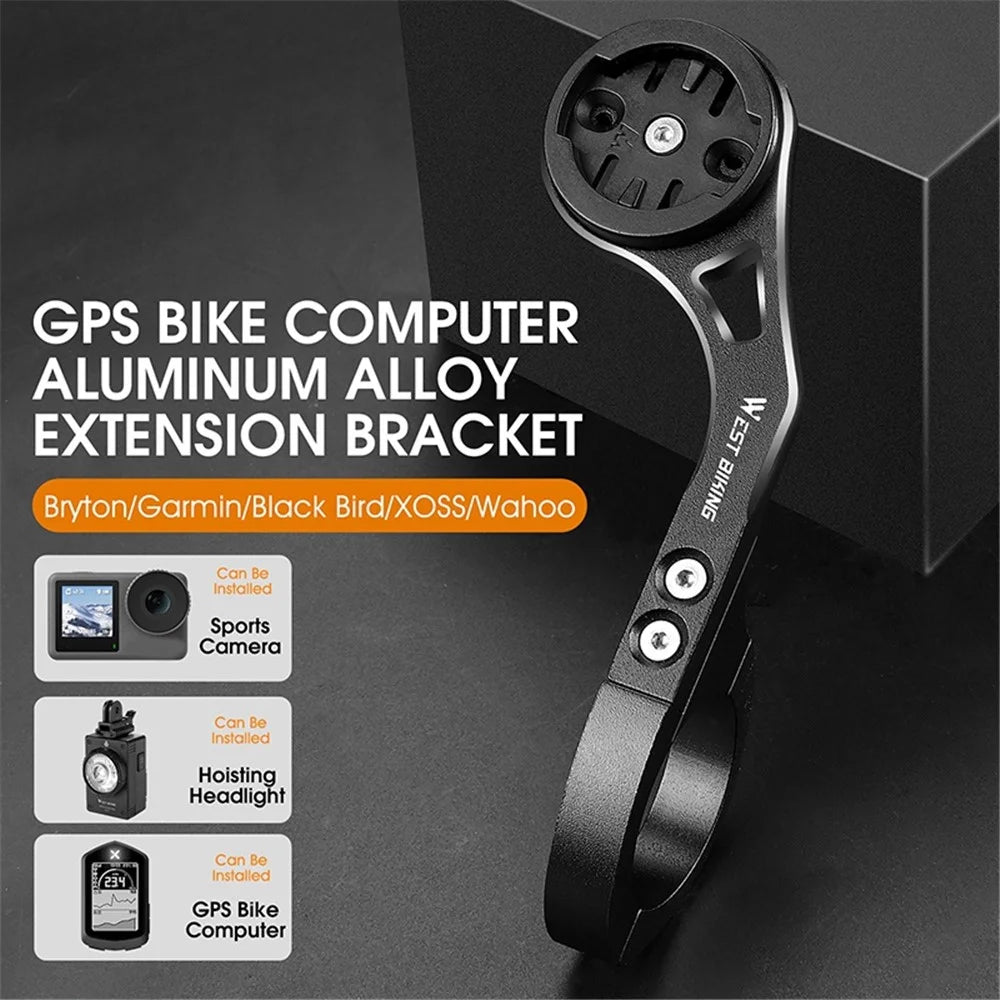 WEST BIKING YP0719308 Bicycle Computer Mount Holder Aluminum Alloy Bike Handlebar Computer Bracket for Garmin / Bryton / Wahoo - Up Fixed - 2