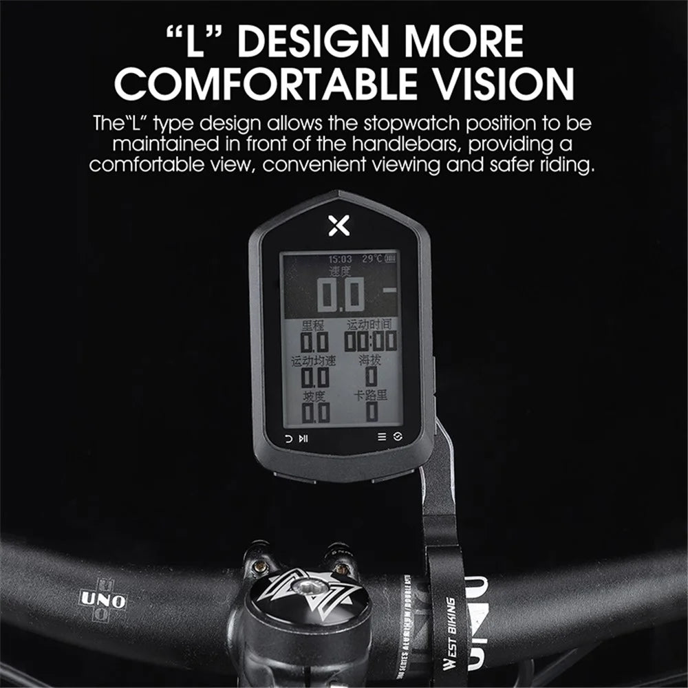 WEST BIKING YP0719308 Bicycle Computer Mount Holder Aluminum Alloy Bike Handlebar Computer Bracket for Garmin / Bryton / Wahoo - Up Fixed - 5