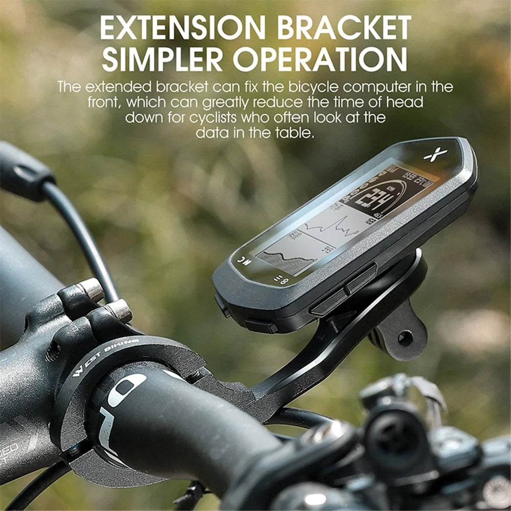 WEST BIKING YP0719308 Bicycle Computer Mount Holder Aluminum Alloy Bike Handlebar Computer Bracket for Garmin / Bryton / Wahoo - Up Fixed - 7