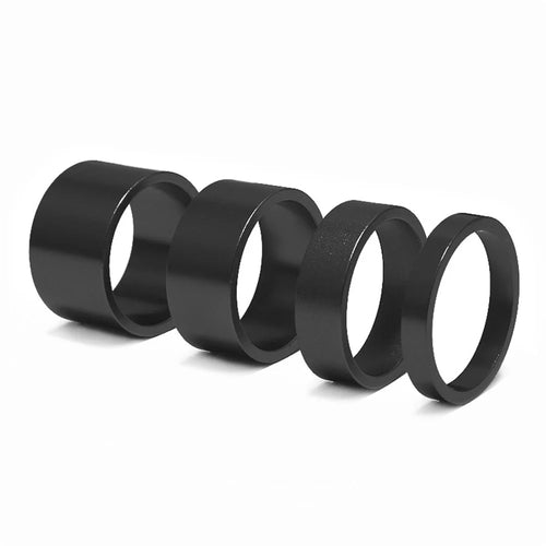 MEIJUN MJ 4PCS Bike Handlebar Stem Spacers Gaskets Bicycle Aluminum Alloy Spacers Kit (5+10+15+20mm) - Black - 1