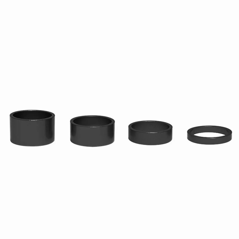 MEIJUN MJ 4PCS Bike Handlebar Stem Spacers Gaskets Bicycle Aluminum Alloy Spacers Kit (5+10+15+20mm) - Black - 2