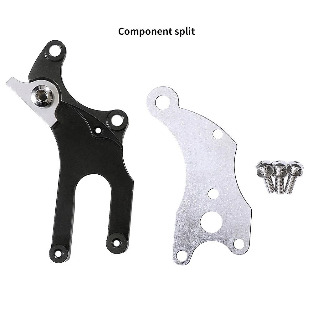 MIXIM Aluminum Alloy Mountain Road Bike Disc Brake Adapter No Disc Brake Fixed Seat Converter - Black - 6