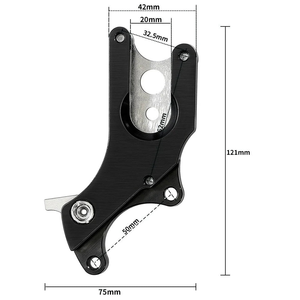 MIXIM Aluminum Alloy Mountain Road Bike Disc Brake Adapter No Disc Brake Fixed Seat Converter - Black - 7
