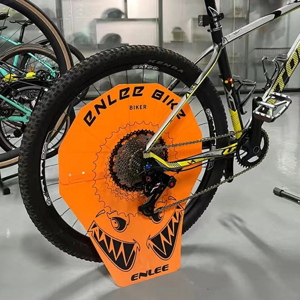 ENLEE MTB Bike Grime Guard for Bicycle Disc Brakes Wheels During Cleaning, Oil-proof Protective Cover - Shark - 7