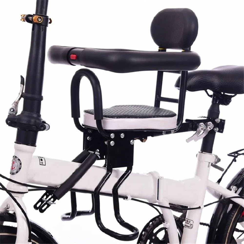 003 Detachable Children Bike Seat Bicycle Front Mount Baby Saddle Carrier Safe Seat with Handrail for Kids - Full-fenced Seat - 2