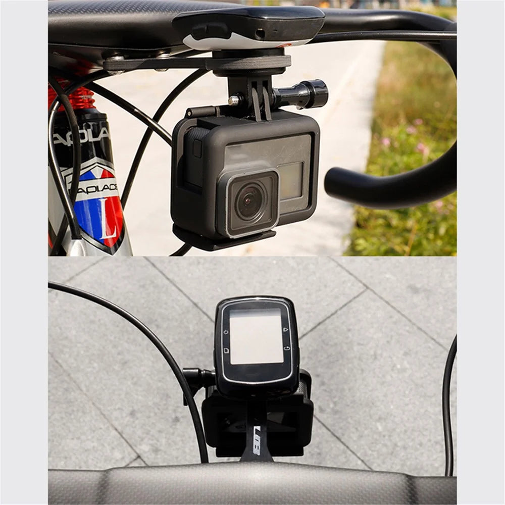 GUB 698 Carbon Fiber + PC Bike Computer Mount for Garmin / CATEYE / XOSS / iGPS / Bryton / Wahoo Integrated Bike Handlebar Computer Holder - 3