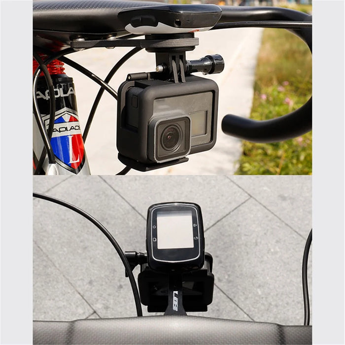 GUB 698 Carbon Fiber + PC Bike Computer Mount for Garmin / CATEYE / XOSS / iGPS / Bryton / Wahoo Integrated Bike Handlebar Computer Holder - 3