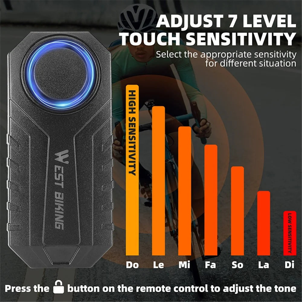 WEST BIKING YP0706052 Wireless Bicycle Alarm Bike Scooter Remote Control Anti-theft Loud Sound Alarm - 7