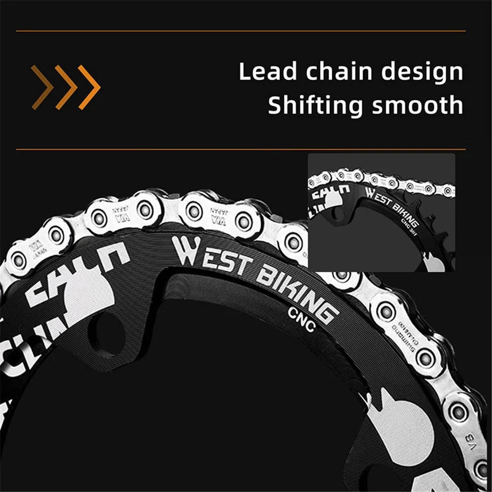 WEST BIKING 104BCD 32T Positive and Negative Single Chainring Aluminum Alloy CNC MTB Toothed Discs for Bikes - Black - 4