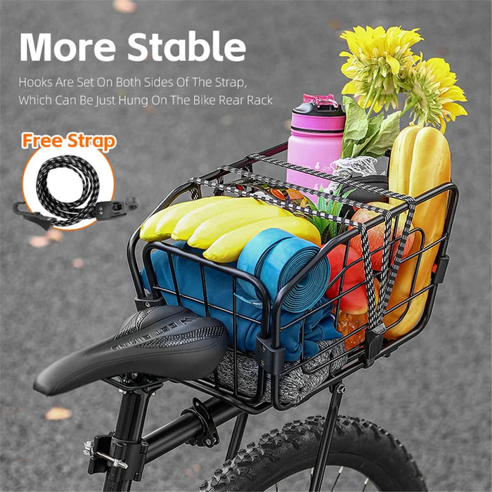 WEST BIKING YP0712037 Aluminum Alloy Bike Rear Basket 20L Storage Rack Container with Hole for Airtag - 4