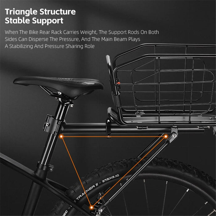 WEST BIKING YP0712036 20L Bicycle Rear Basket Aluminum Alloy Mountain Bike Back Storage Rack - 7