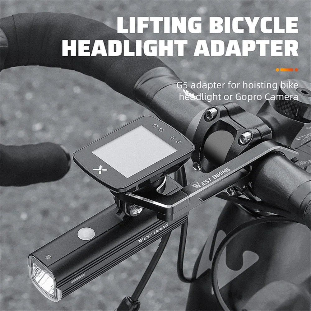 WEST BIKING YP0719358 Bicycle Computer Mount Holder Aluminum Alloy Bike Handlebar Computer Bracket - Black - 5