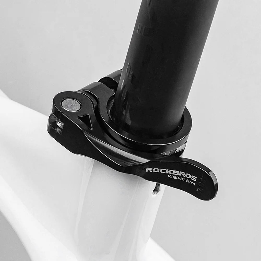 ROCKBROS Bike Seat Post Clamp 31.8mm Aluminum Alloy Clamp Tube Clip for MTB Bike Road Bike - Quick Release Type - 6