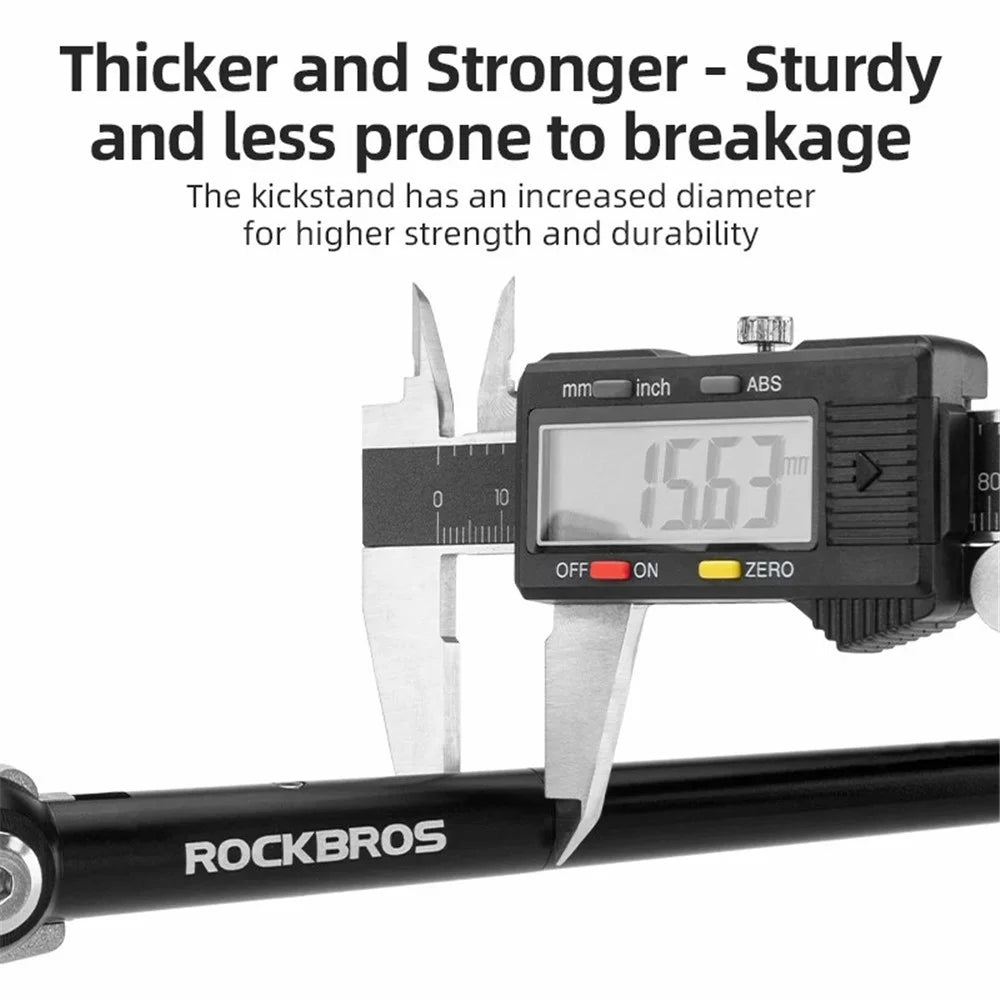 ROCKBROS JC-D1 Bike Kickstand 16'' Adjustable Rear Mount Aluminum Alloy Bike Parking Kickstand Holder Footrest - Black - 4