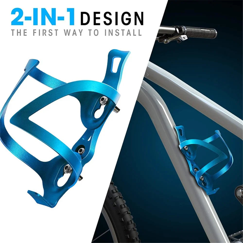JUNSUNMAY BH001 Aluminum Alloy Bicycle Water Bottle Bracket MTB Bike Bottle Cage with Rotation Base - Blue - 3